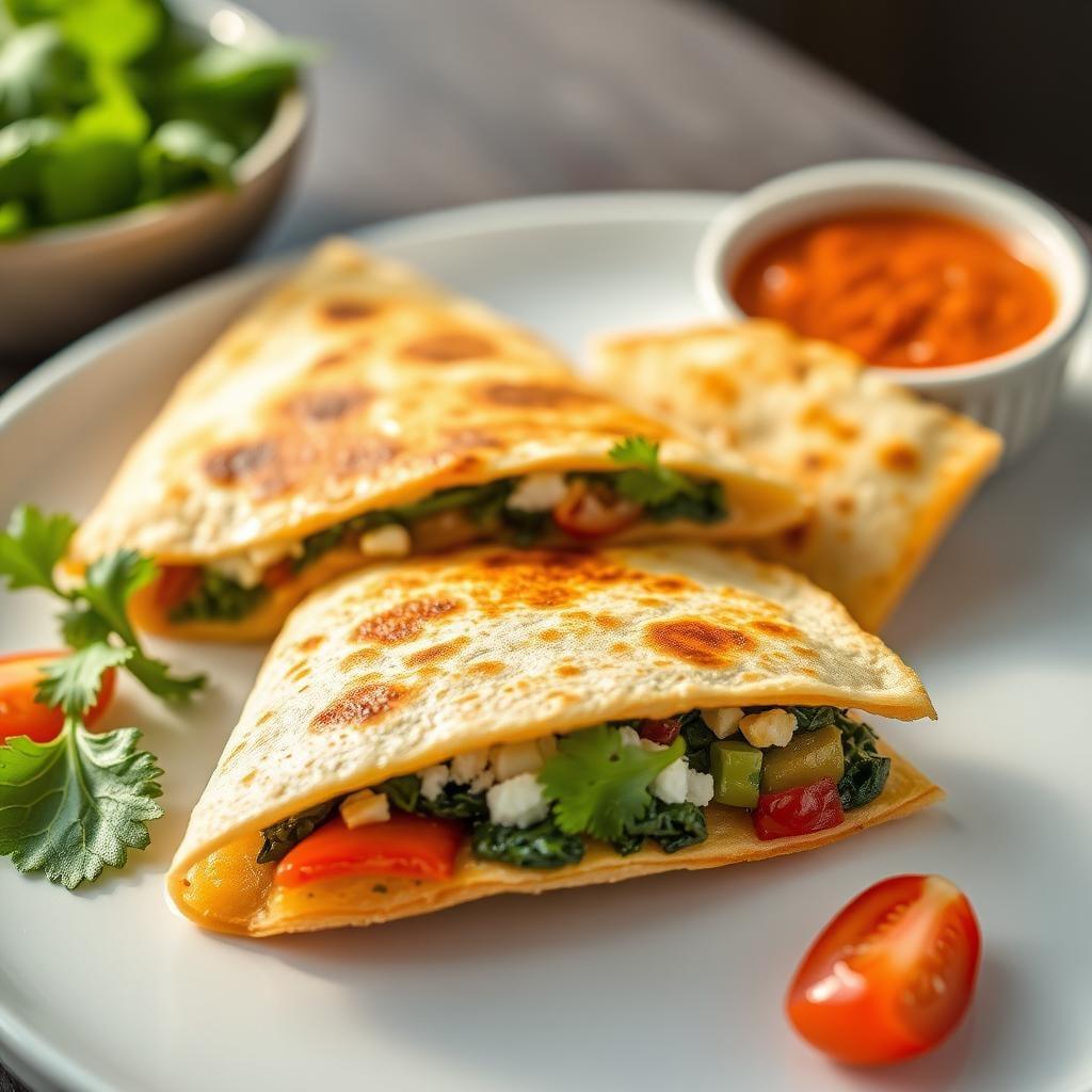 Spinach and Feta Breakfast Quesadillas Spinach and Feta Breakfast Quesadillas