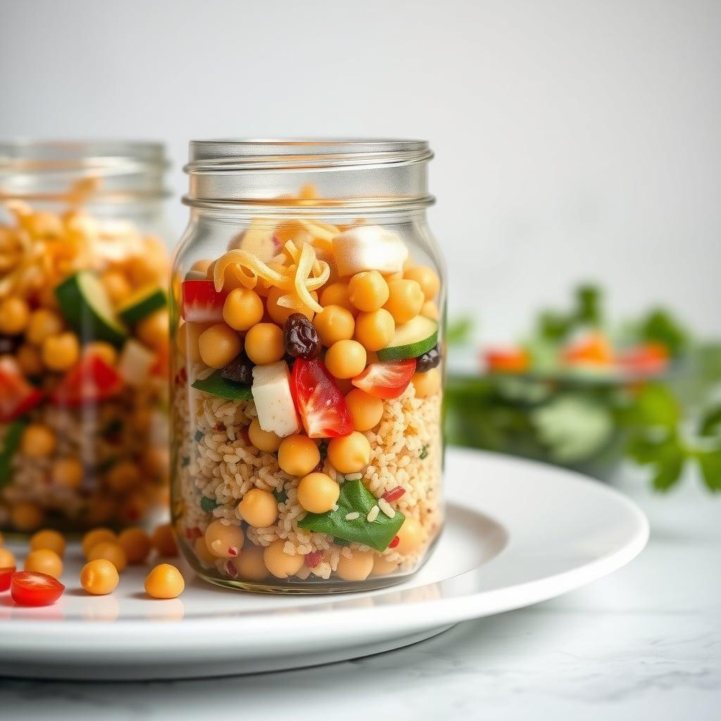 Mason Jar Mediterranean Power Bowl Mason Jar Mediterranean Power Bowl