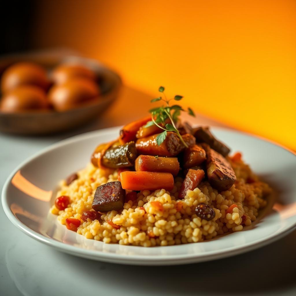 Moroccan-Spiced Vegetable Tagine with Apricot Couscous Moroccan-Spiced Vegetable Tagine with Apricot Couscous