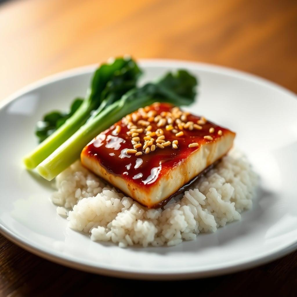 Miso-Glazed Cod with Sesame Bok Choy and Jasmine Rice Miso-Glazed Cod with Sesame Bok Choy and Jasmine Rice