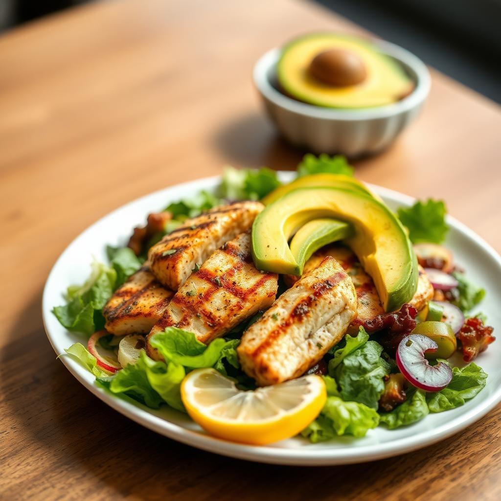 Citrus-Marinated Grilled Chicken Salad with Avocado Citrus-Marinated Grilled Chicken Salad with Avocado