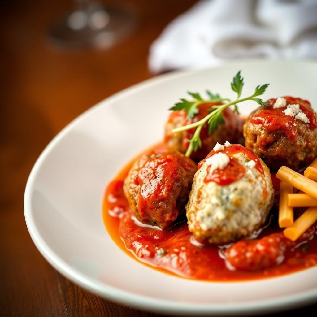 Standardized Heirloom Ricotta Meatballs in Sunday Sauce Standardized Heirloom Ricotta Meatballs in Sunday Sauce