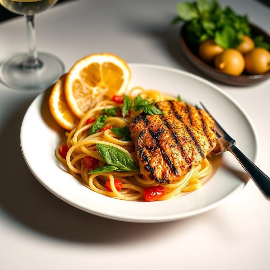 Gluten-Free Pasta Primavera with Grilled Chicken Gluten-Free Pasta Primavera with Grilled Chicken