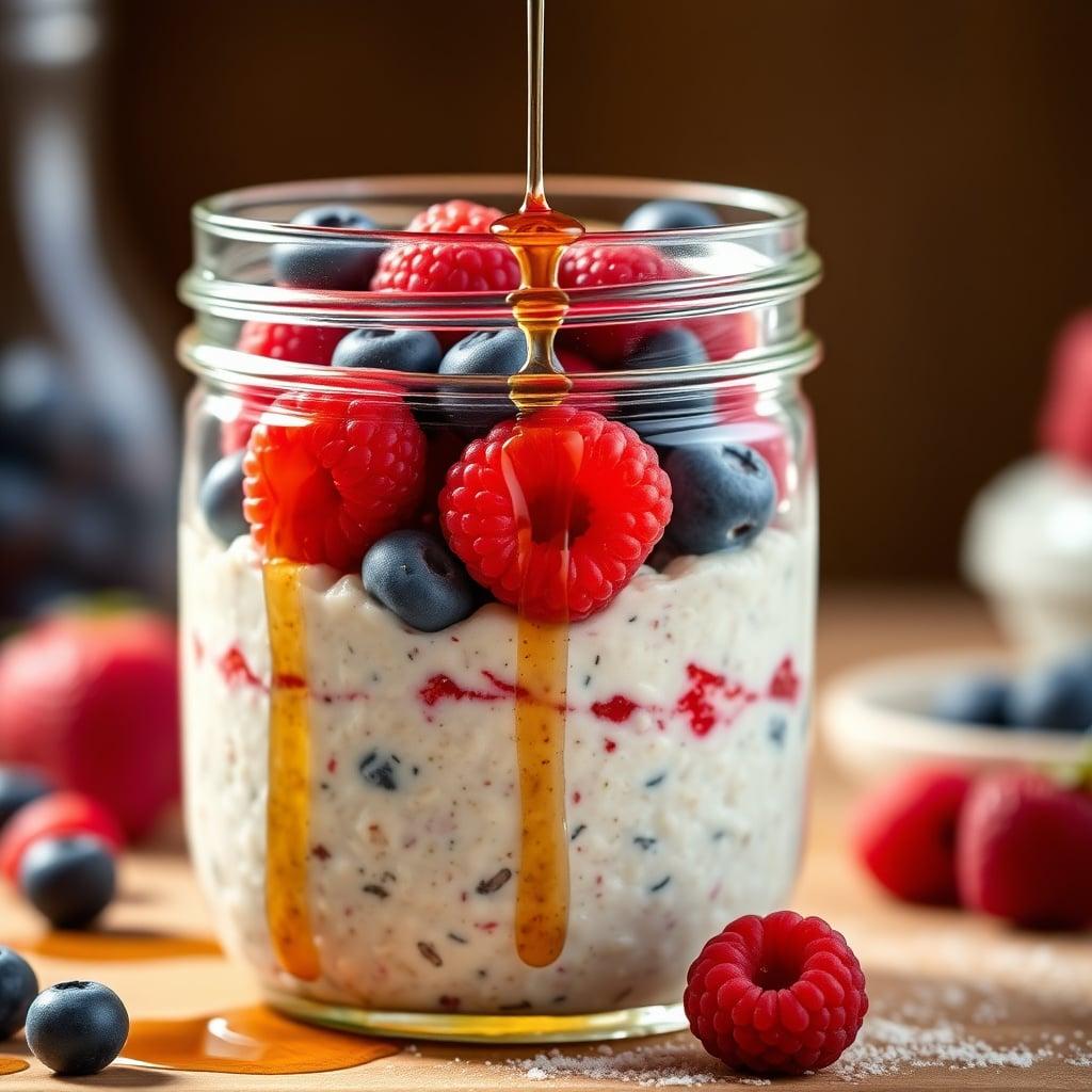 Maple Vanilla Overnight Oats with Berries Maple Vanilla Overnight Oats with Berries