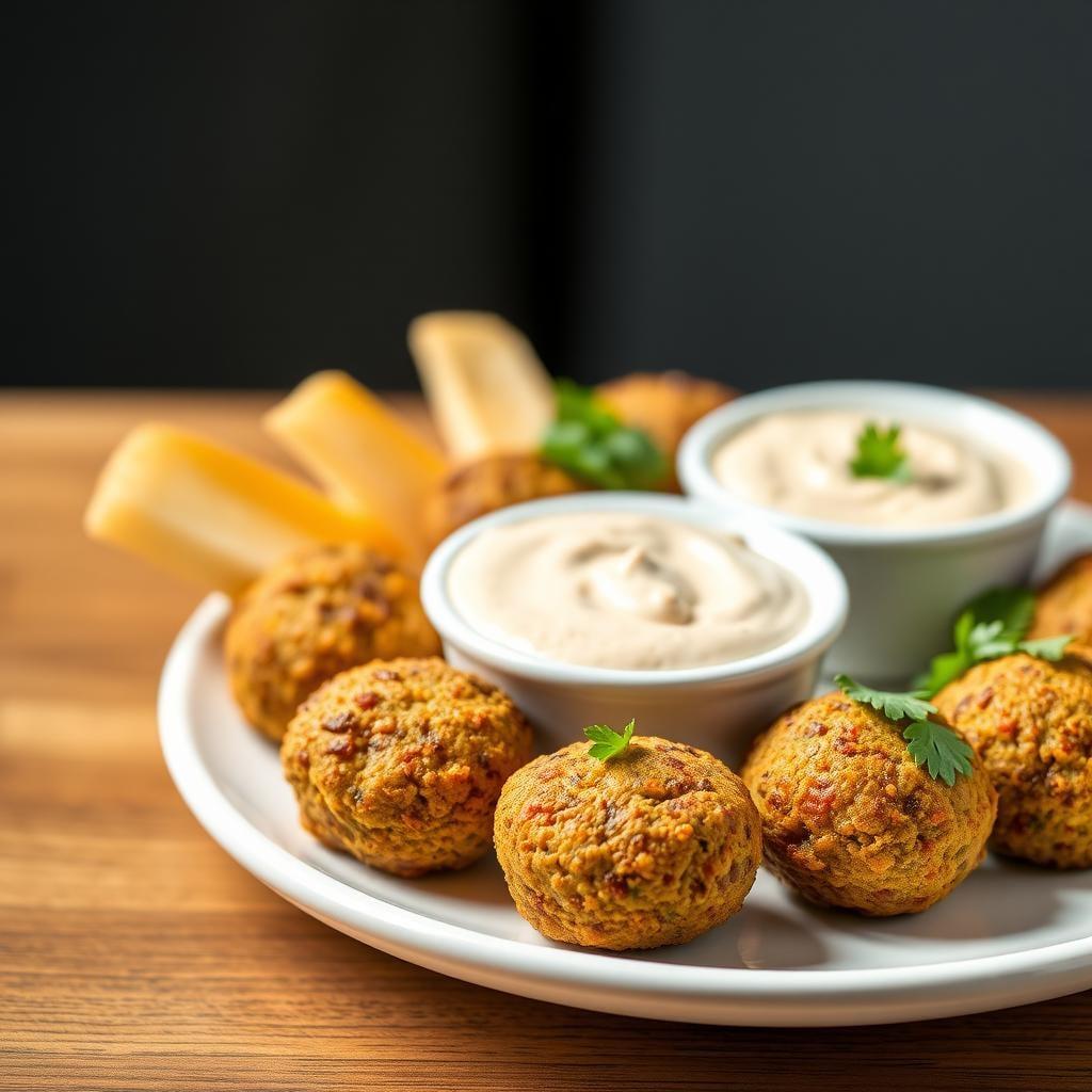 Baked Falafel Bites with Tahini Dip