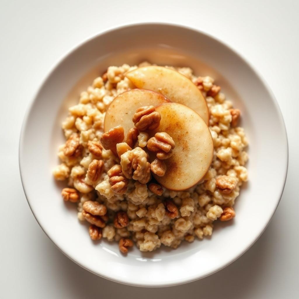 Cinnamon Apple Steel Cut Oats with Toasted Walnuts