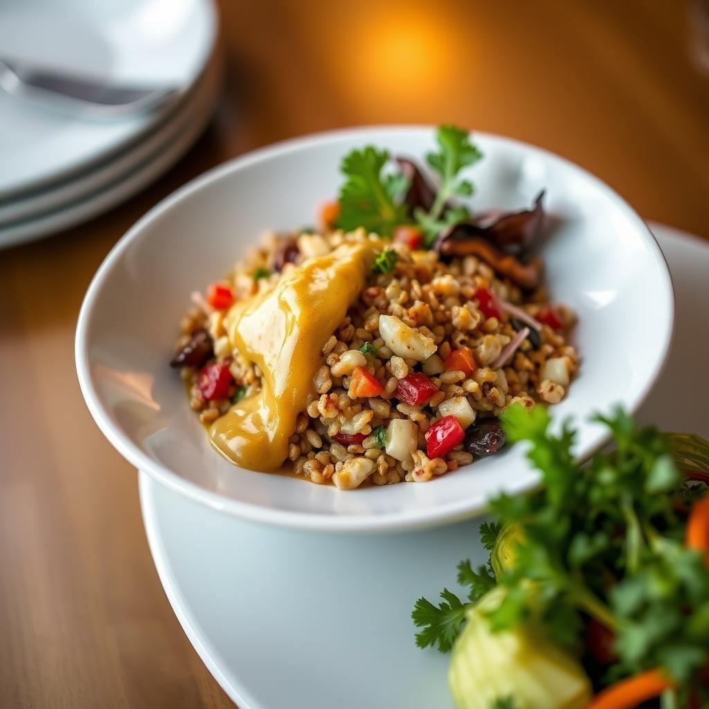 Harvest Grain Bowl Salad with Maple Dijon Dressing Harvest Grain Bowl Salad with Maple Dijon Dressing