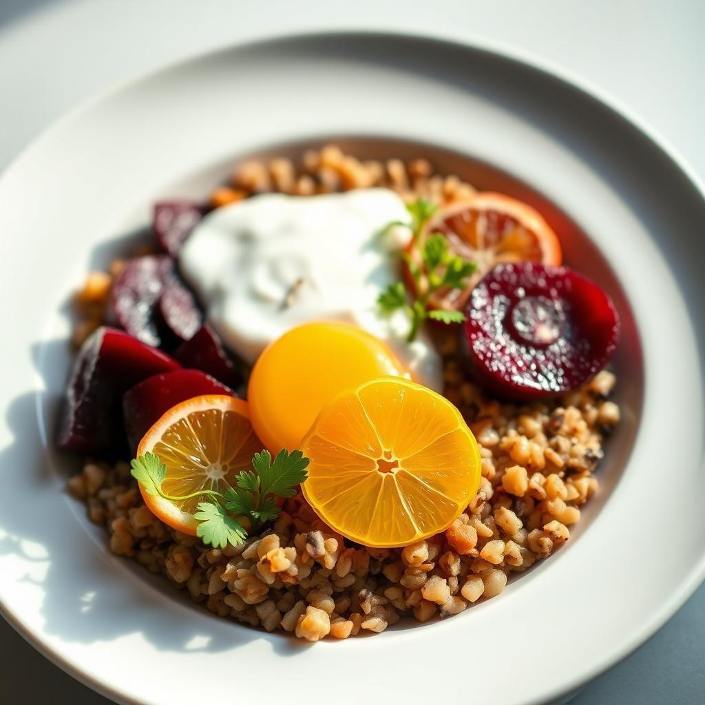 Cardamom-Spiced Breakfast Grain Bowl with Caramelized Beets and Citrus
