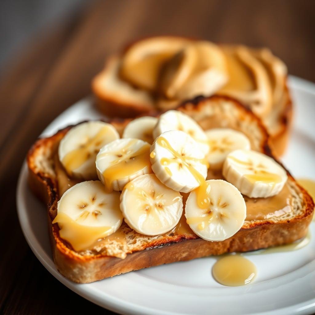 Peanut Butter Banana Toast with Honey Peanut Butter Banana Toast with Honey