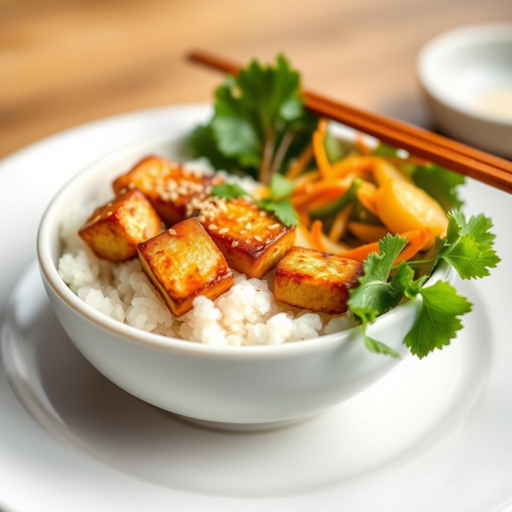 Asian-Inspired Rice Bowl with Sesame Tofu