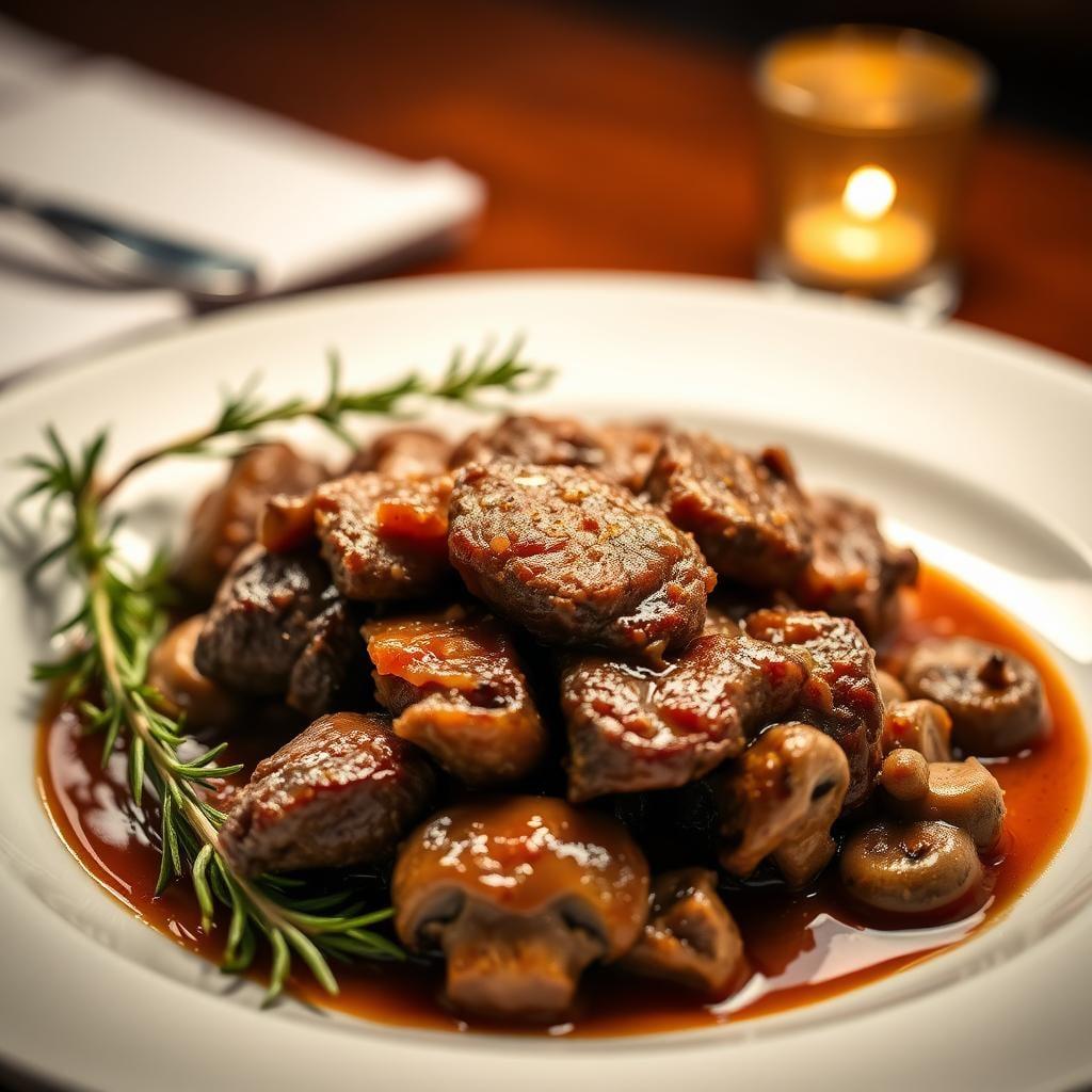 Italian-Style Braised Beef with Rosemary and Mushrooms Italian-Style Braised Beef with Rosemary and Mushrooms