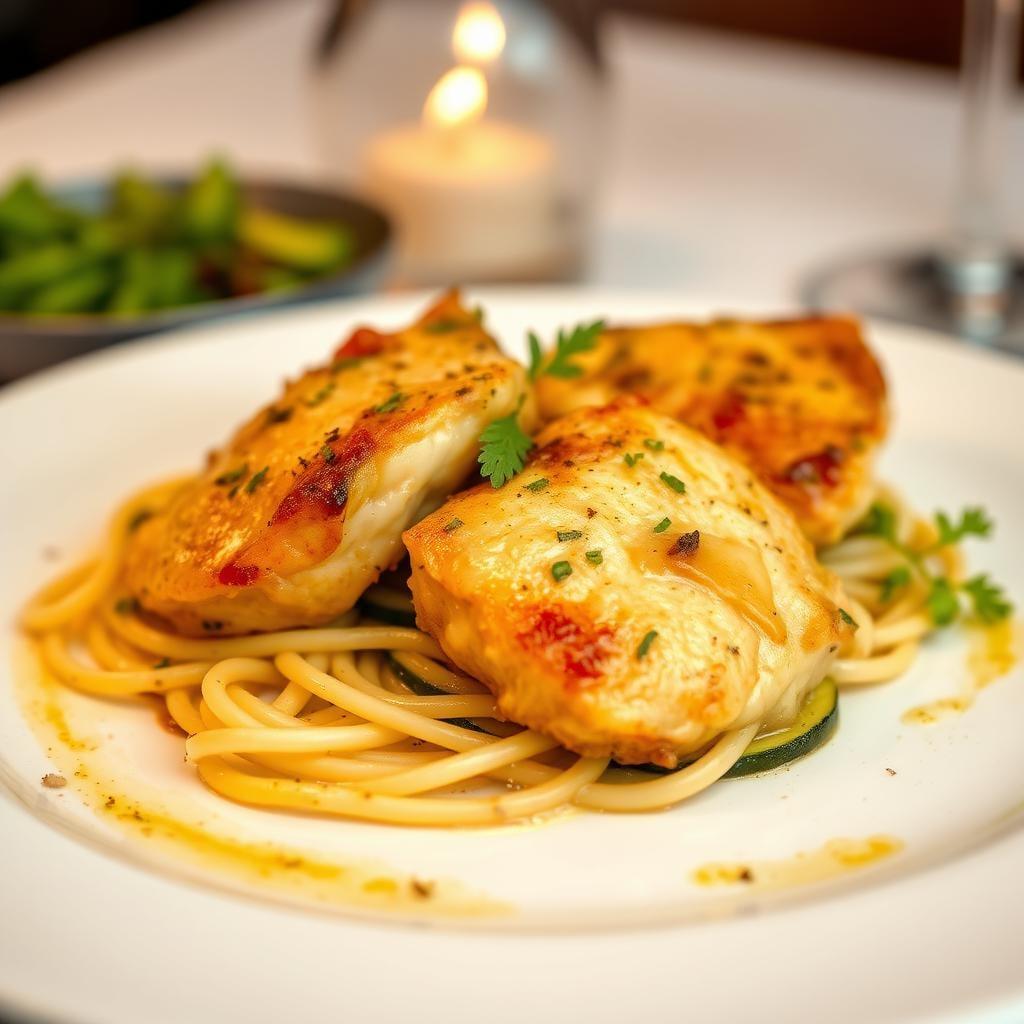 Tuscan Garlic Butter Chicken Thighs with Zucchini Noodles Tuscan Garlic Butter Chicken Thighs with Zucchini Noodles