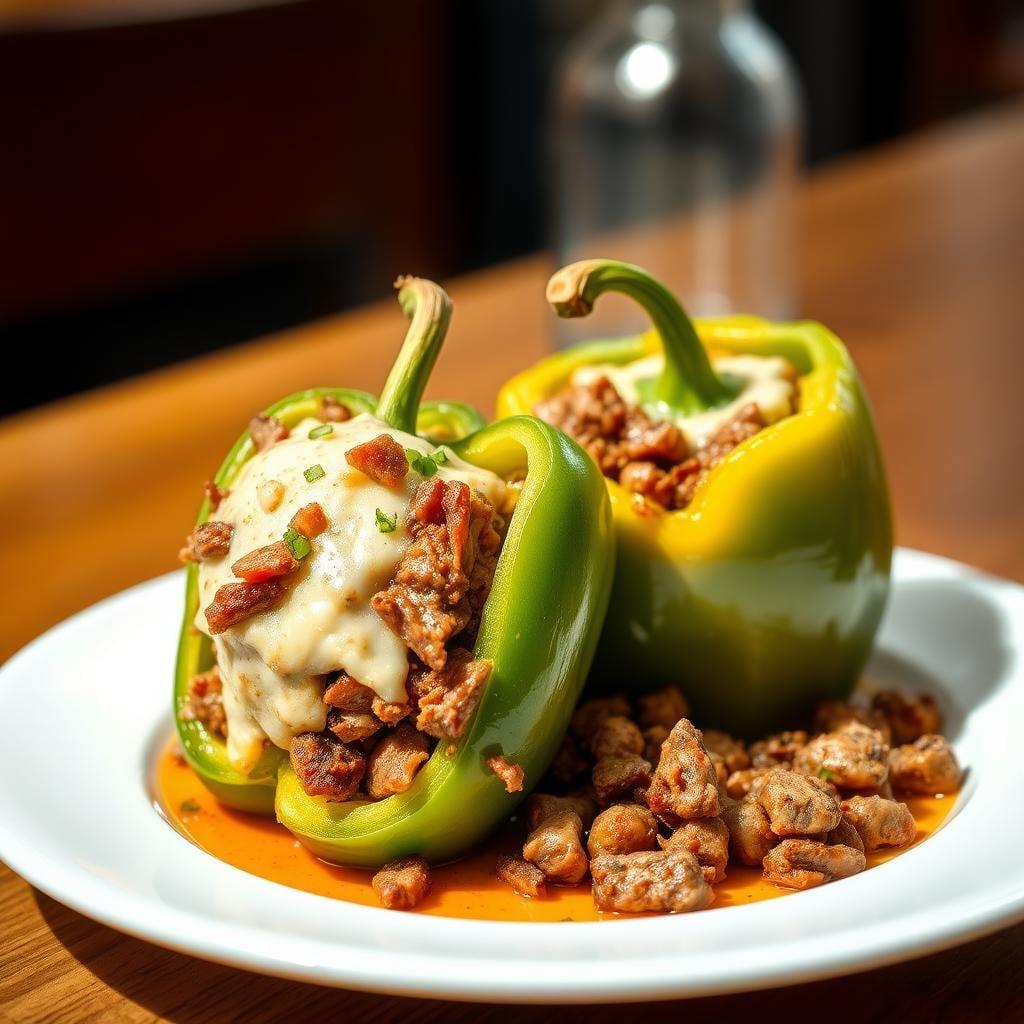 Philly Cheesesteak Stuffed Bell Peppers Philly Cheesesteak Stuffed Bell Peppers