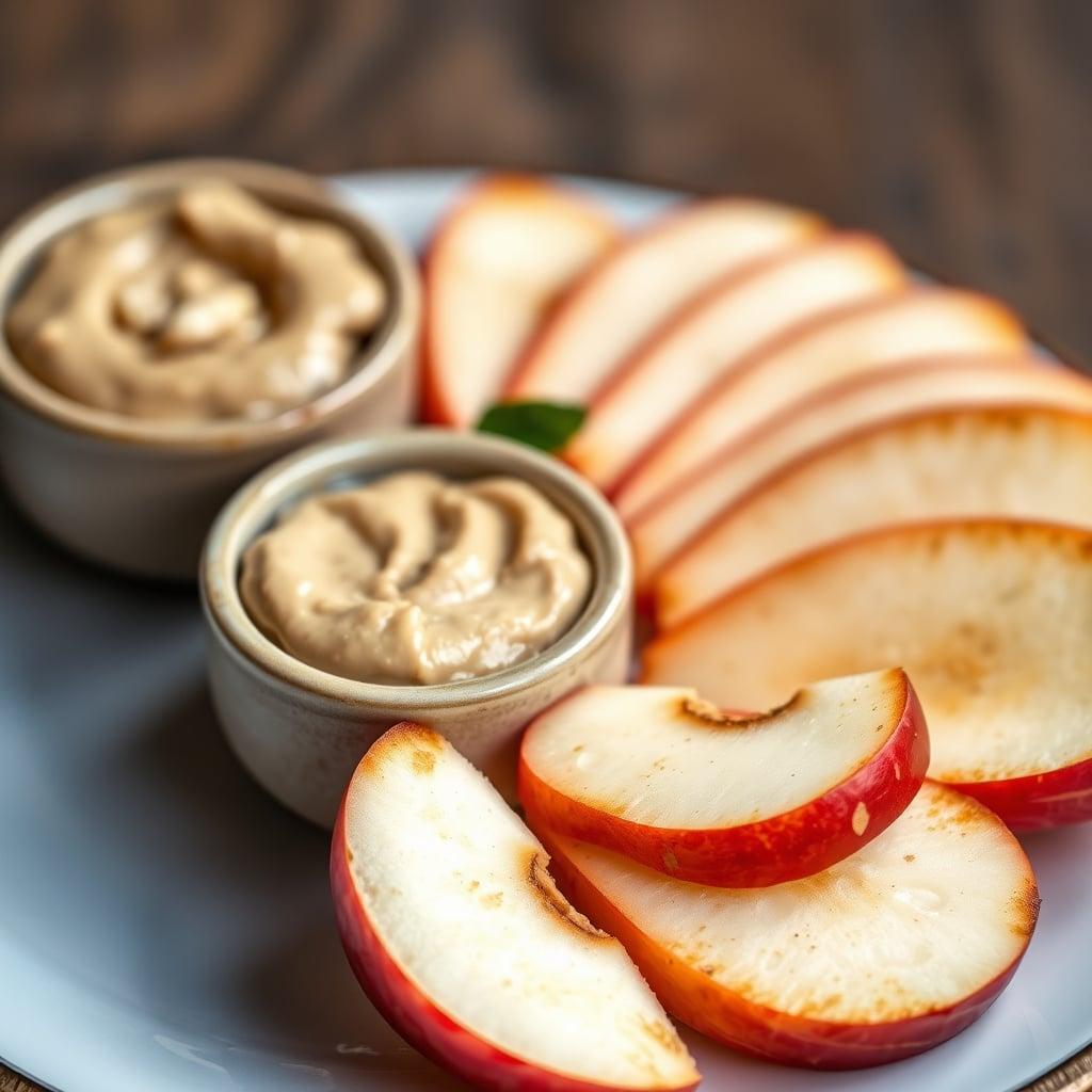 Apple Slices with Toasted Almond Butter