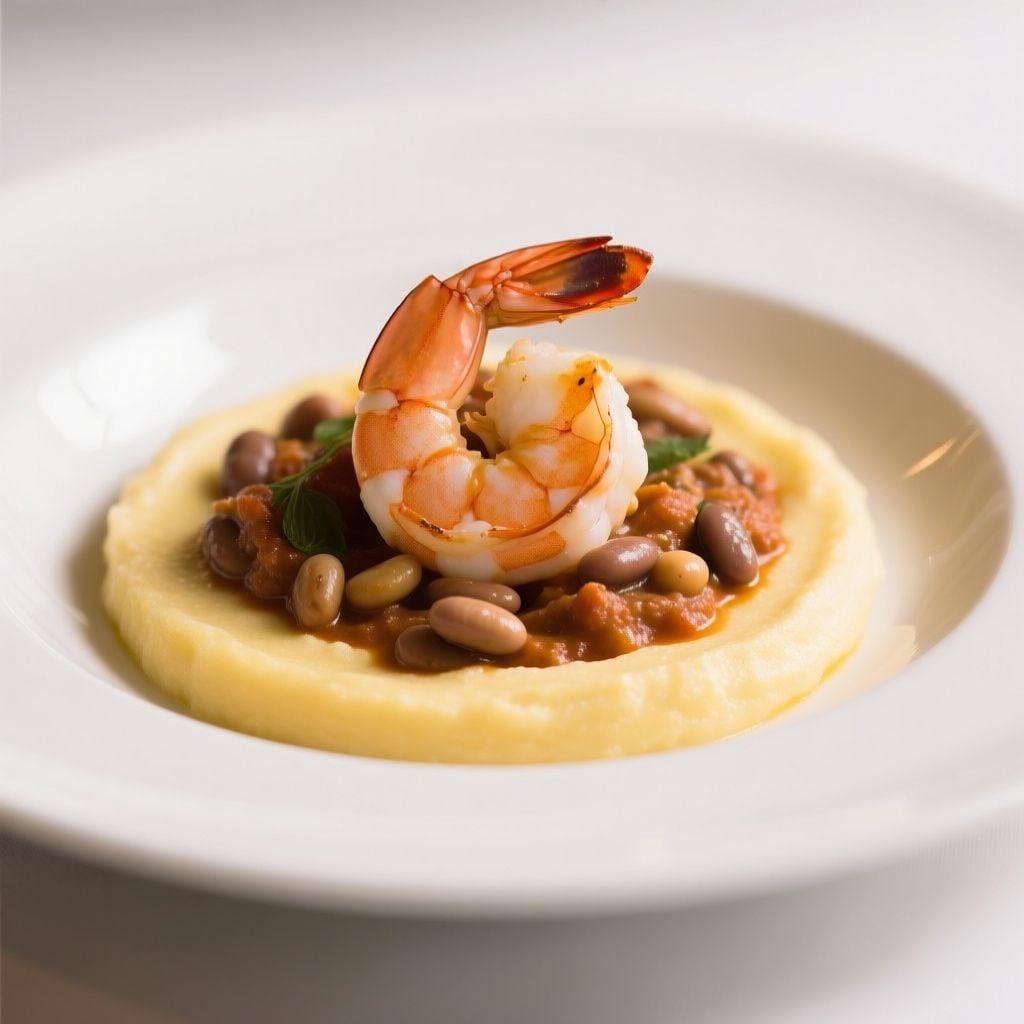 Cast-Iron Shrimp & Cannellini Bean Ragù over Creamy Polenta Cast-Iron Shrimp & Cannellini Bean Ragù over Creamy Polenta