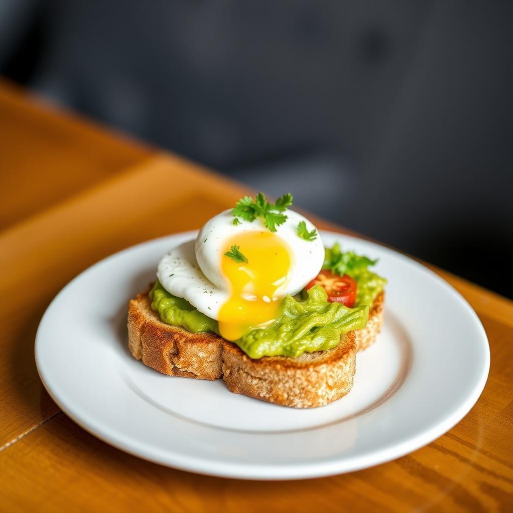 Whole Grain Toast with Avocado & Poached Egg Whole Grain Toast with Avocado & Poached Egg