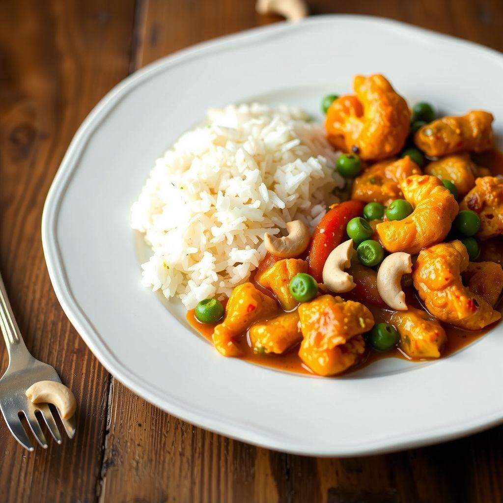 Indian Vegetable Korma with Cauliflower, Peas, and Basmati Rice Indian Vegetable Korma with Cauliflower, Peas, and Basmati Rice