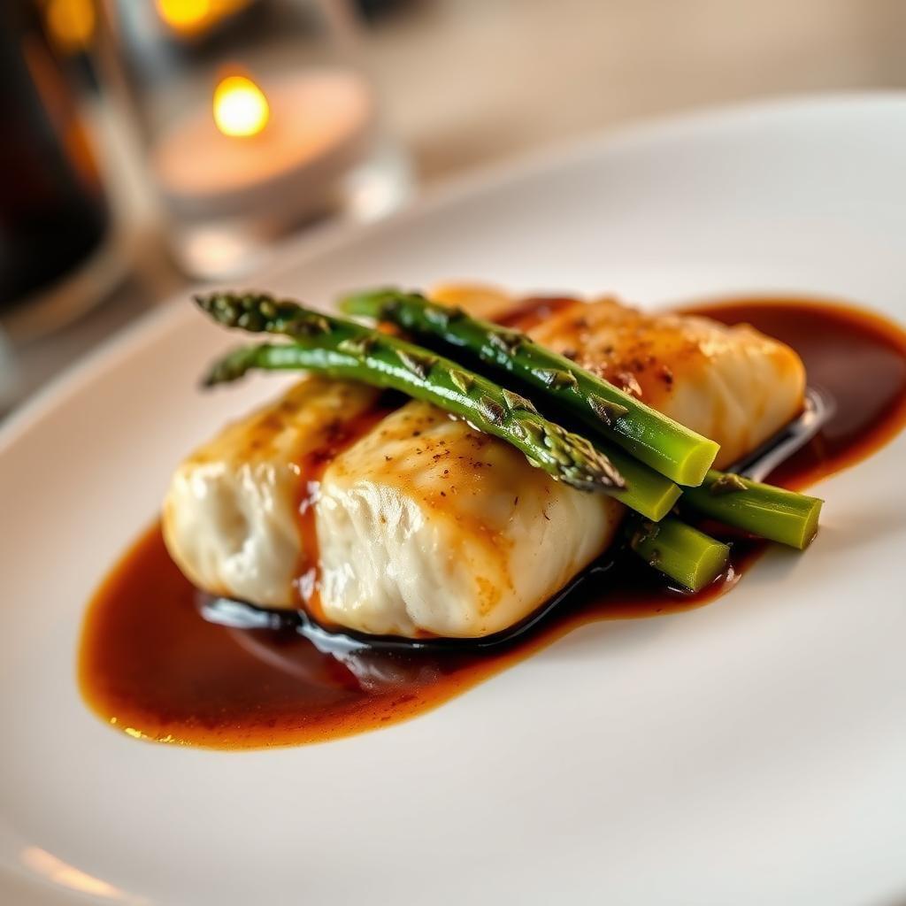 Balsamic Glazed Cod with Roasted Asparagus