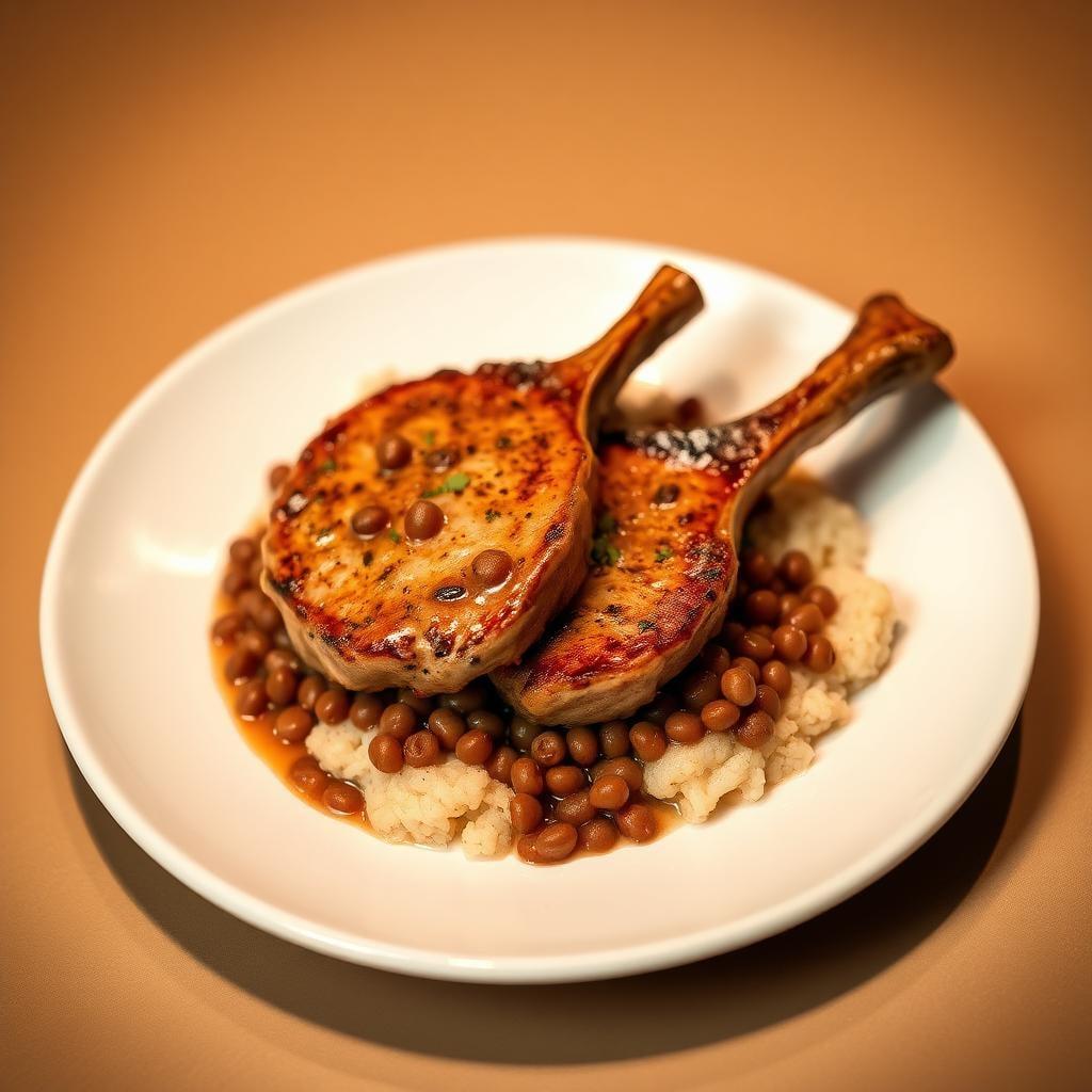 Skillet Pork Chops with Black-Eyed Peas Skillet Pork Chops with Black-Eyed Peas