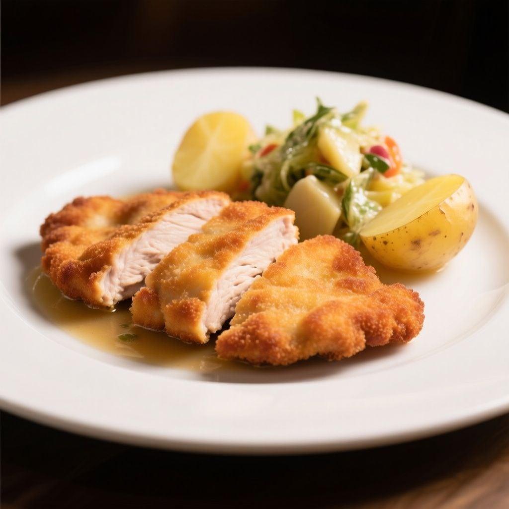Austrian Chicken Schnitzel with Warm Potato Salad Austrian Chicken Schnitzel with Warm Potato Salad