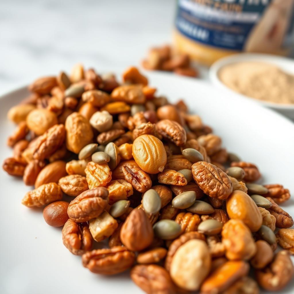 Honey Roasted Nut Mix with Protein Boost Honey Roasted Nut Mix with Protein Boost