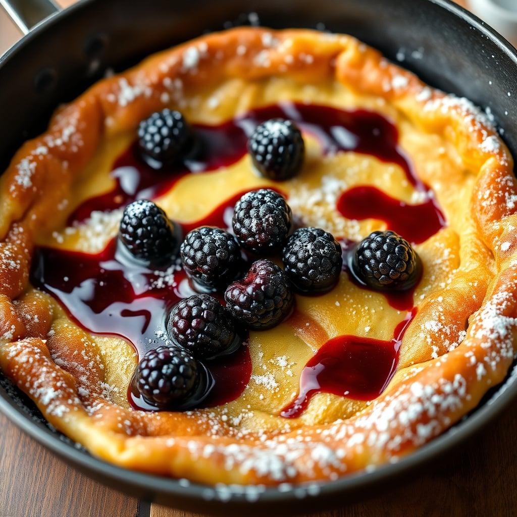 Blender Lemon-Ricotta Dutch Baby with Macerated Blackberry Compote
