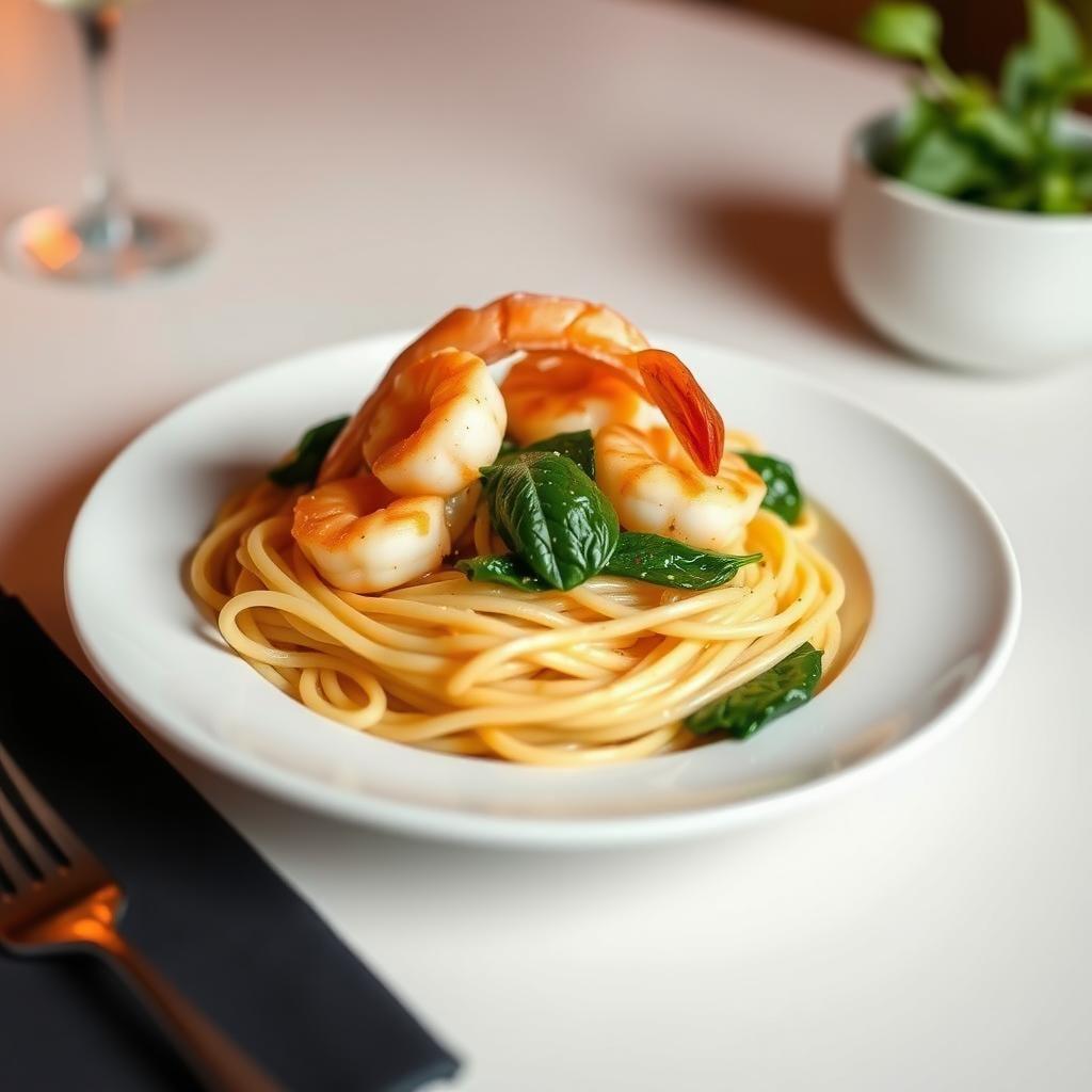 Tuscan Garlic Butter Shrimp Pasta with Spinach Tuscan Garlic Butter Shrimp Pasta with Spinach