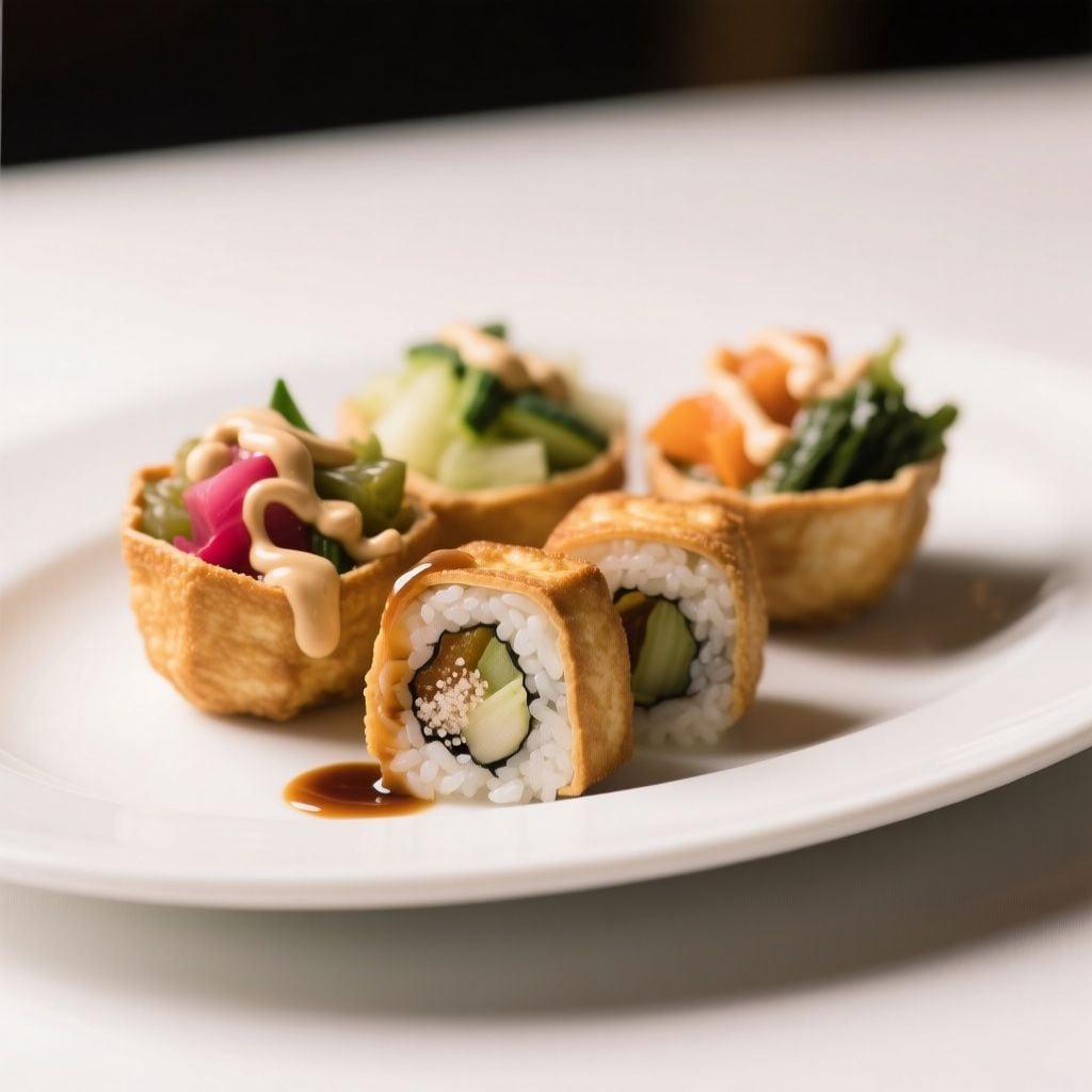 Crispy Tofu Sushi Bowls with Pickled Vegetables & Miso-Sesame Dressing Crispy Tofu Sushi Bowls with Pickled Vegetables & Miso-Sesame Dressing