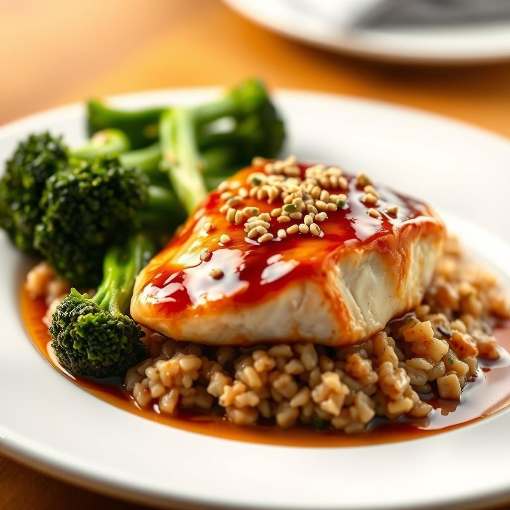 Miso-Glazed Cod with Sesame Broccoli & Brown Rice Miso-Glazed Cod with Sesame Broccoli & Brown Rice