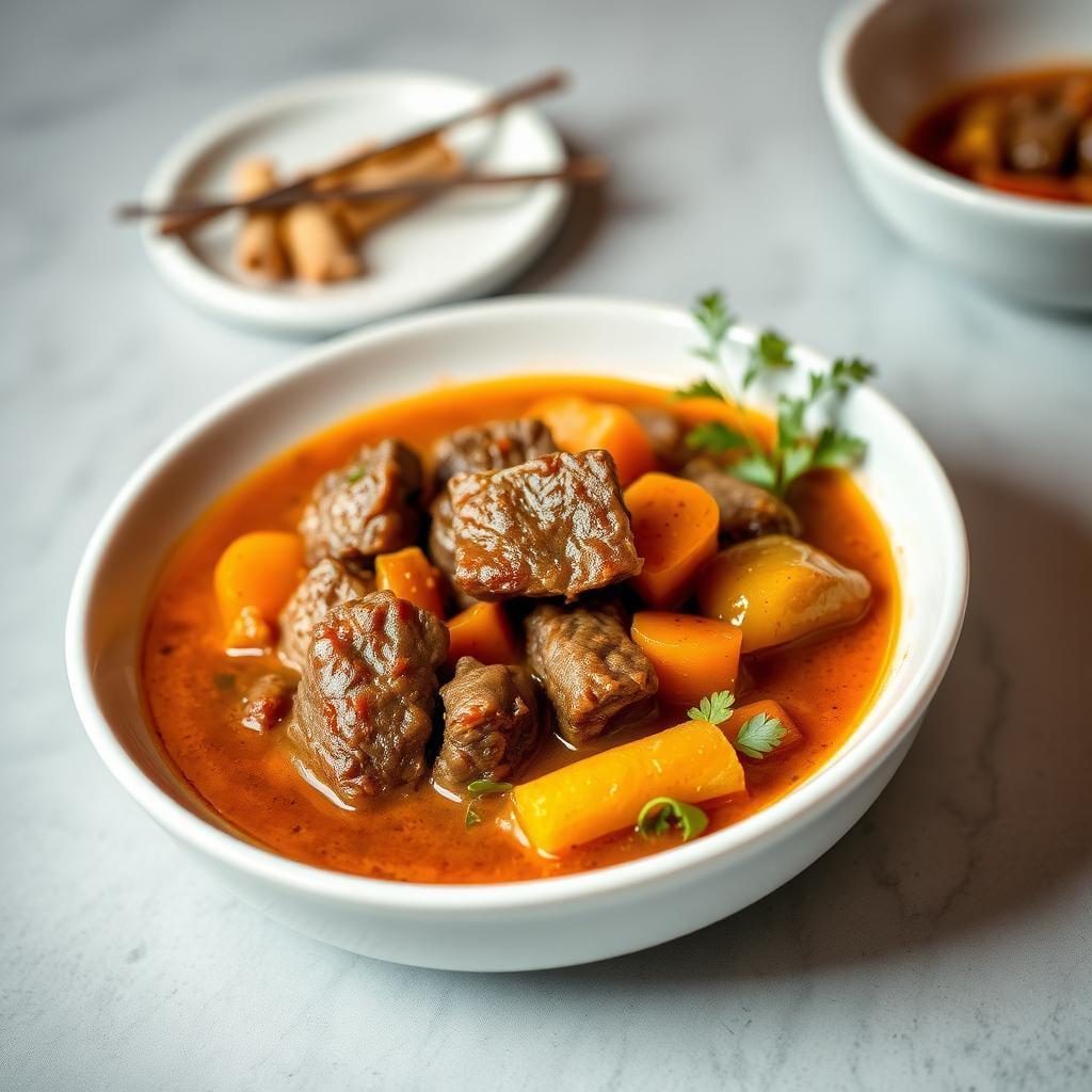 Slow-Cooked Beef & Root Vegetable Stew Slow-Cooked Beef & Root Vegetable Stew