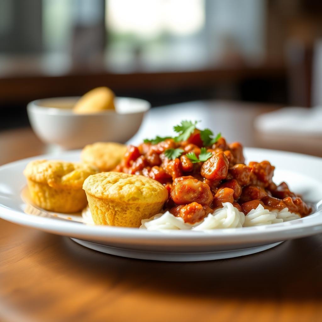 Smoky Chipotle Turkey Chili with Cornbread Muffins Smoky Chipotle Turkey Chili with Cornbread Muffins