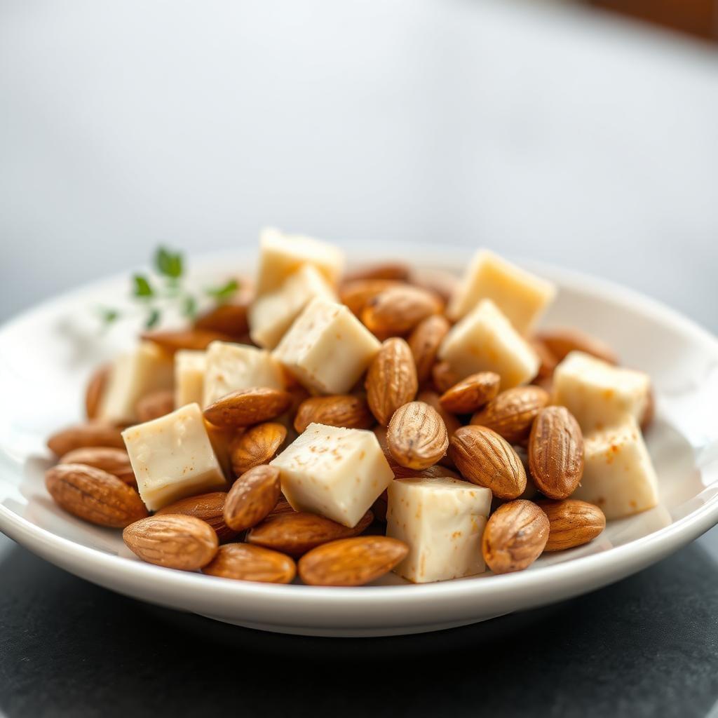 Spiced Almonds and Cheese Cubes Spiced Almonds and Cheese Cubes