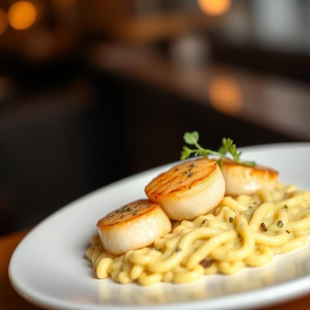 Chardonnay Butter Scallops with Lemon Risotto