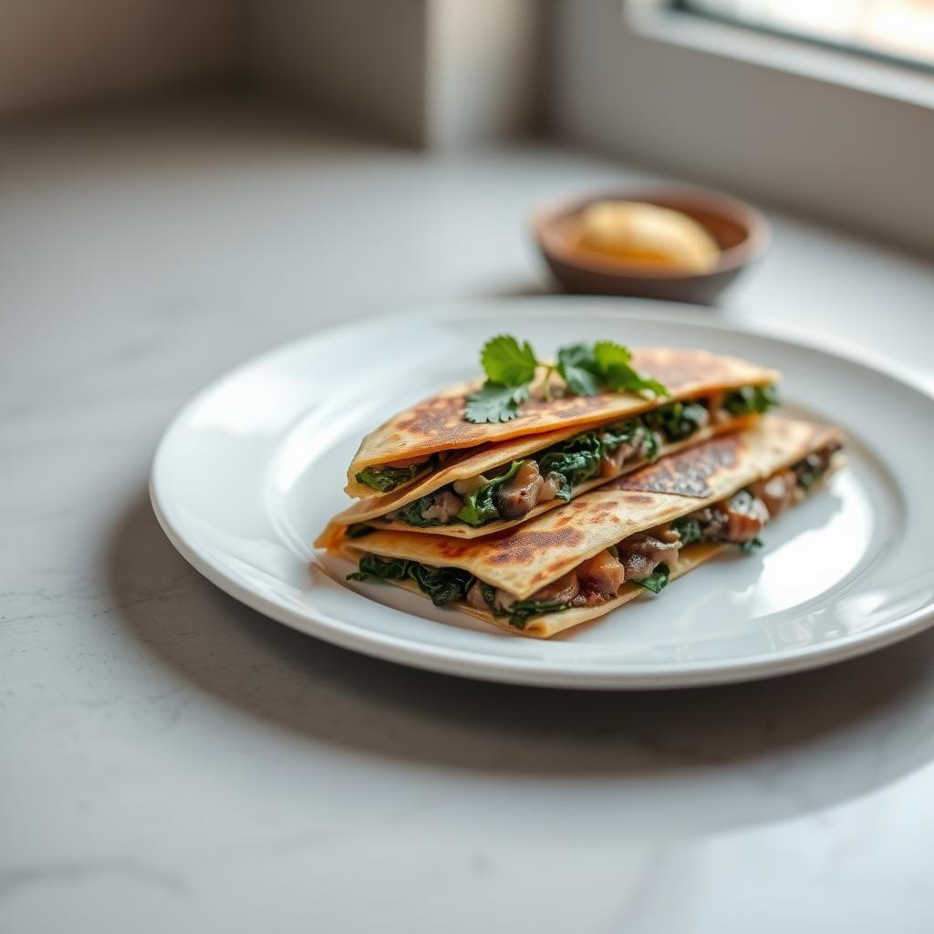 Spinach & Mushroom Breakfast Quesadillas Spinach & Mushroom Breakfast Quesadillas