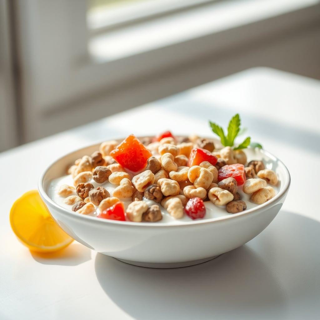 Pre-Mixed Protein Cereal with Milk Pre-Mixed Protein Cereal with Milk