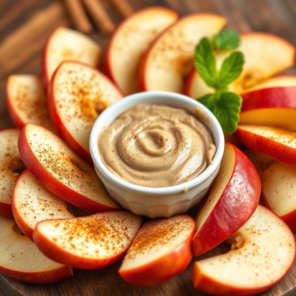 Cinnamon-Apple Slices with Creamy Almond Butter