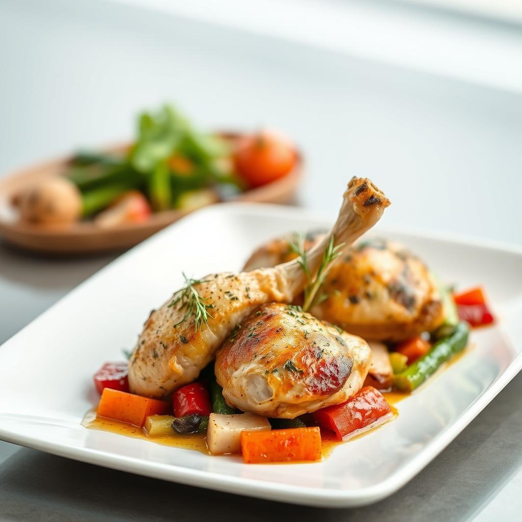 Herb-Roasted Chicken Thighs with Seasonal Vegetables Herb-Roasted Chicken Thighs with Seasonal Vegetables