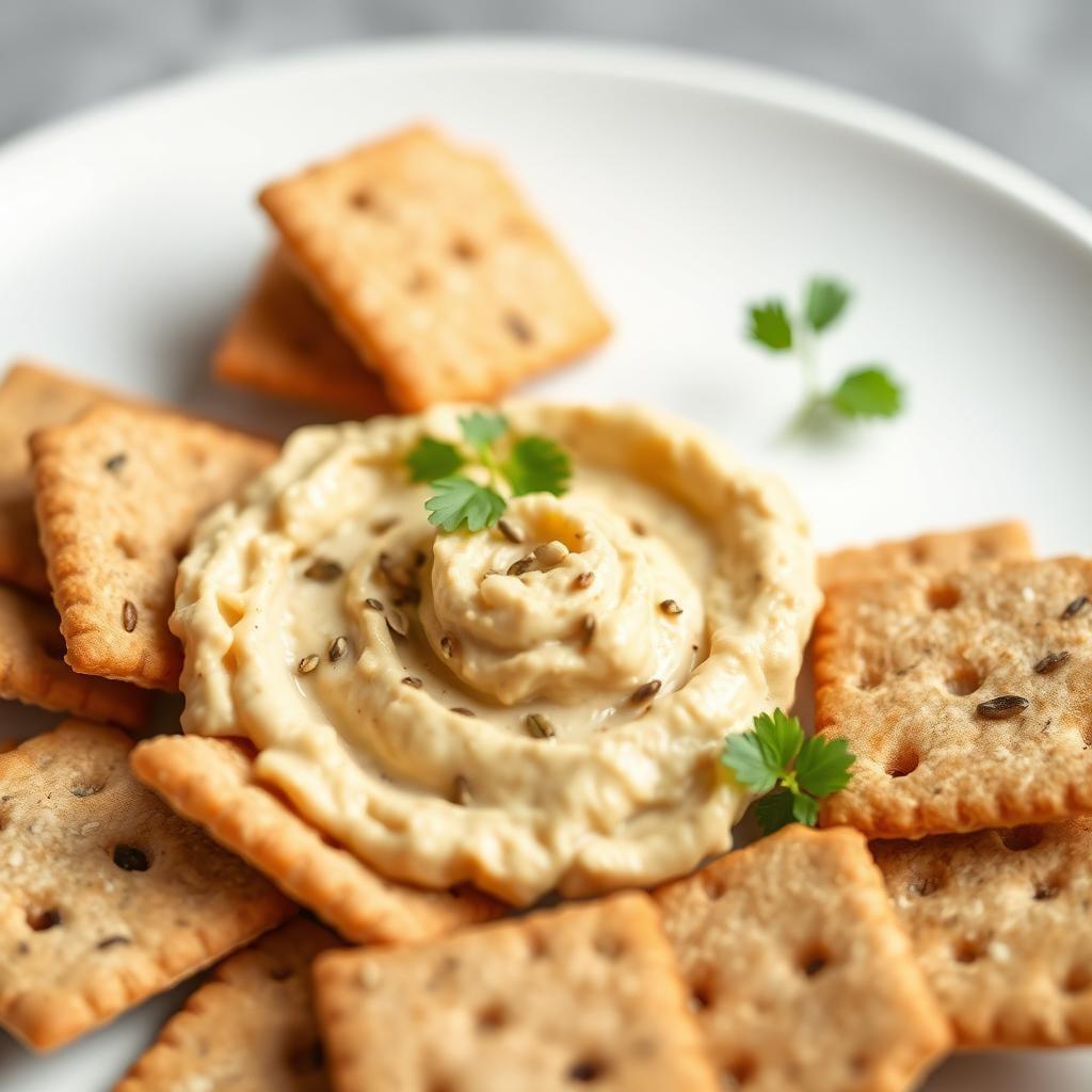 Whole Grain Crackers with Hummus Whole Grain Crackers with Hummus