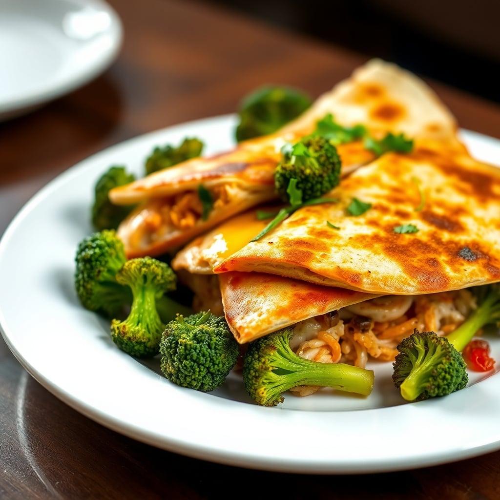 Easy Cheesy Chicken Quesadillas with Roasted Broccoli Easy Cheesy Chicken Quesadillas with Roasted Broccoli
