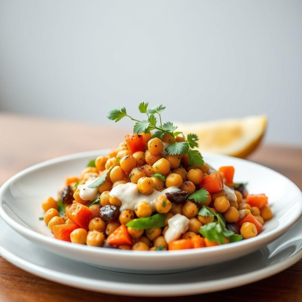 Moroccan Spiced Chickpea and Roasted Carrot Salad with Tahini Dressing Moroccan Spiced Chickpea and Roasted Carrot Salad with Tahini Dressing