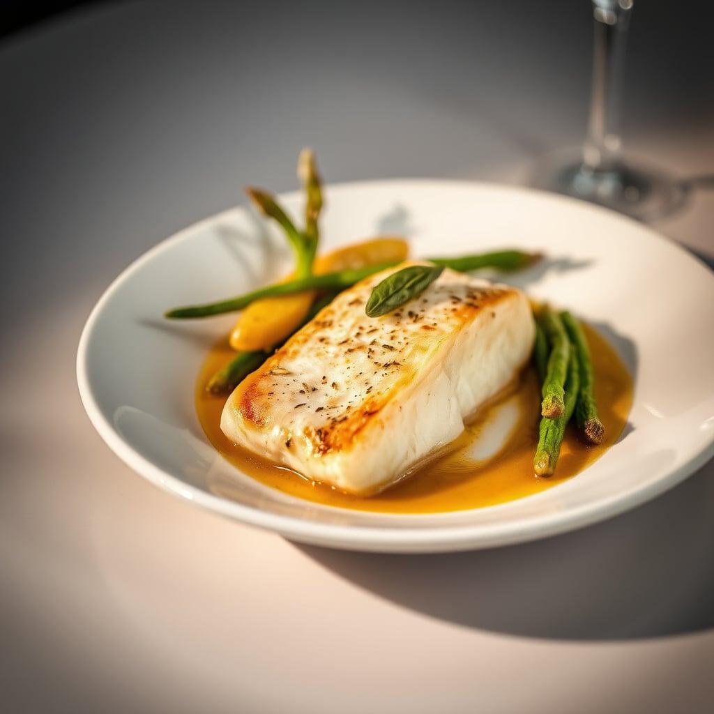 Sage-Infused Brown Butter Sole Meunière with Garlic-Roasted Fingerlings and Hazelnut Haricots Verts Sage-Infused Brown Butter Sole Meunière with Garlic-Roasted Fingerlings and Hazelnut Haricots Verts