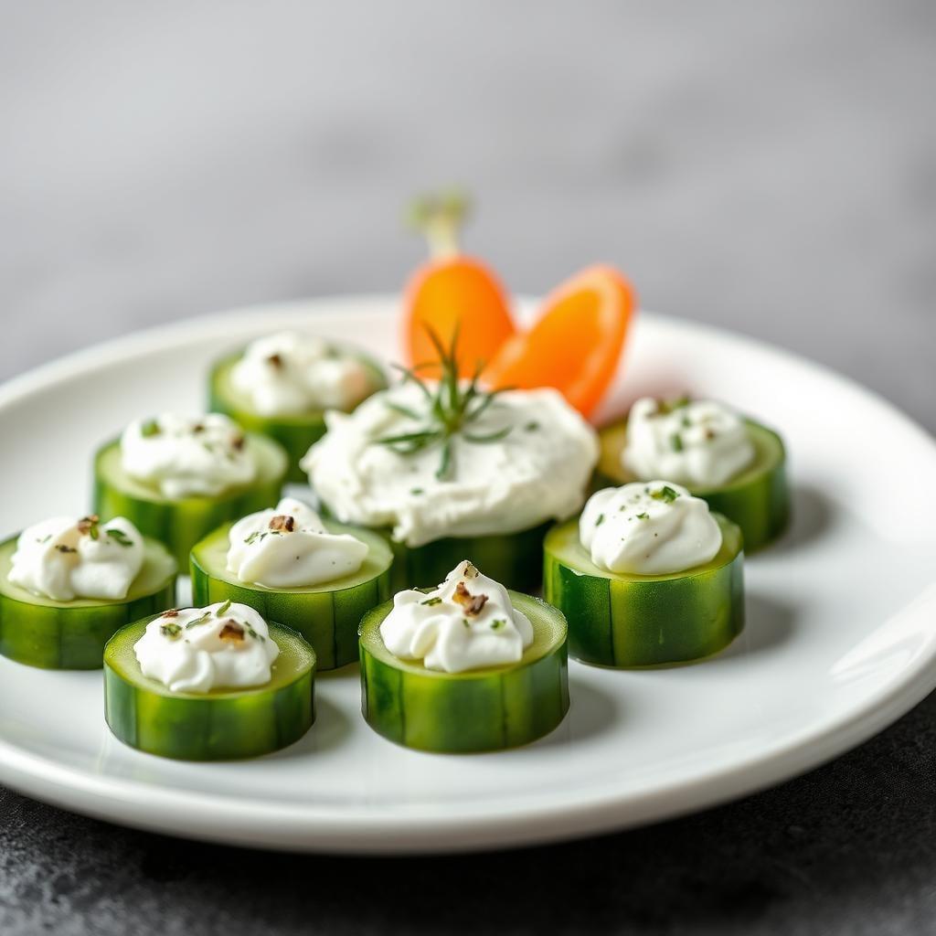 Cucumber Rounds with Herbed Cream Cheese Cucumber Rounds with Herbed Cream Cheese