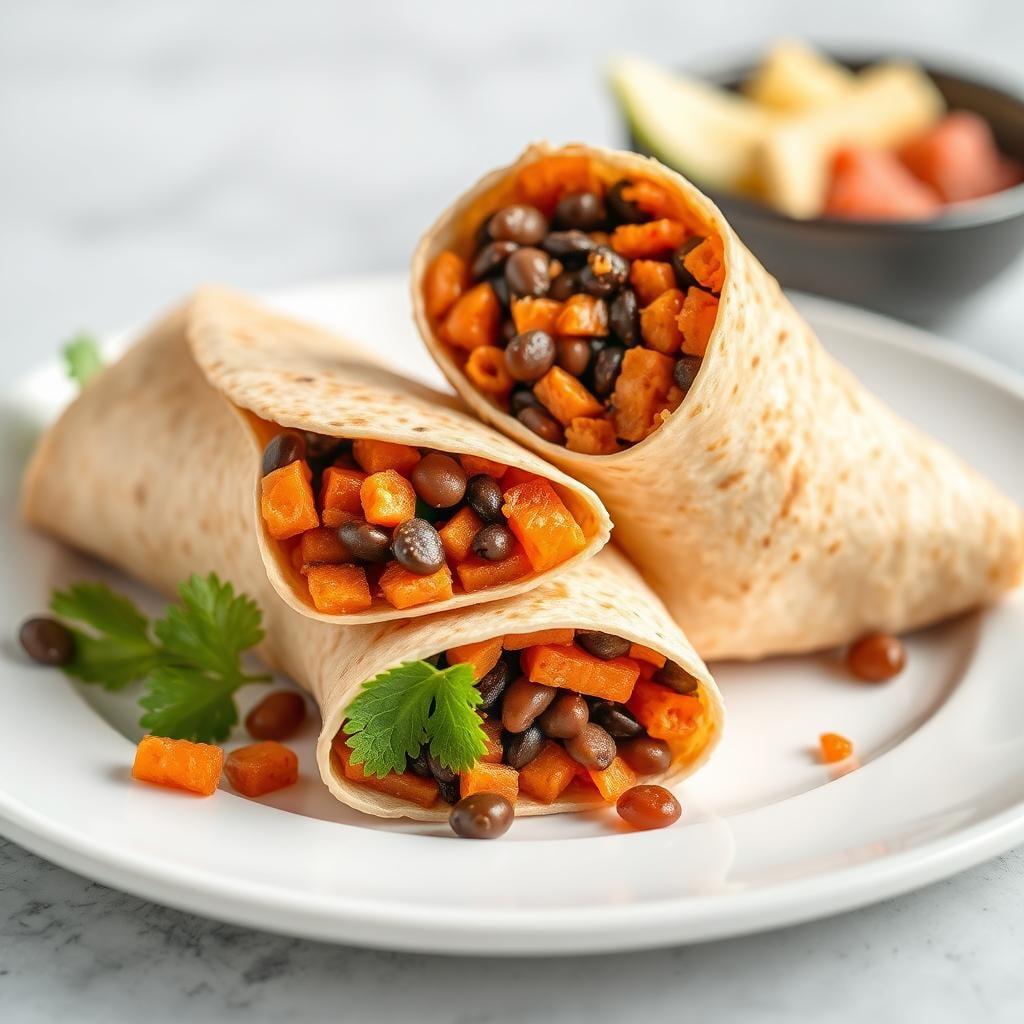 Mexican-Style Sweet Potato and Black Bean Wrap Mexican-Style Sweet Potato and Black Bean Wrap