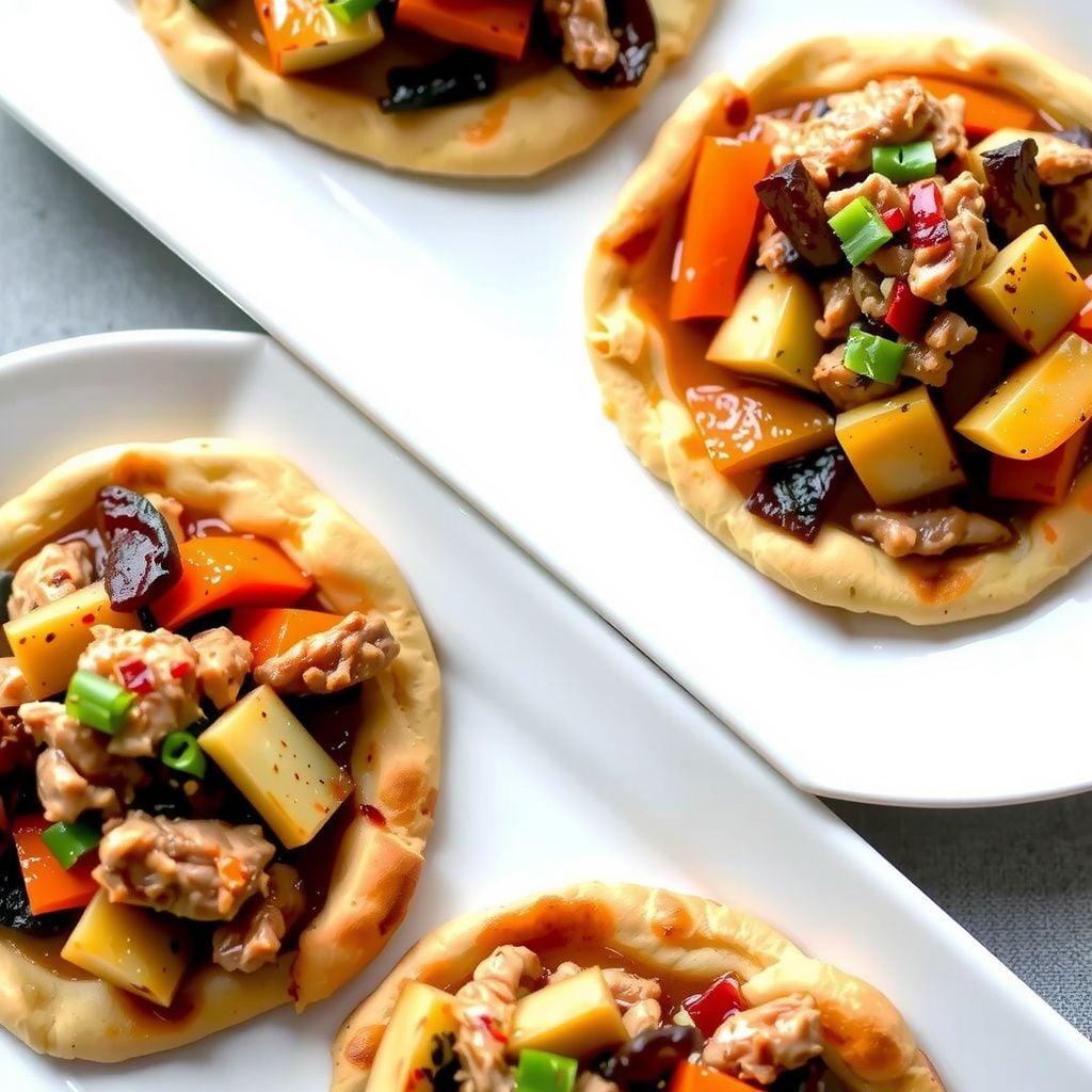Air-Fryer Pulled Pork & Veggie Flatbread Pizzas Air-Fryer Pulled Pork & Veggie Flatbread Pizzas