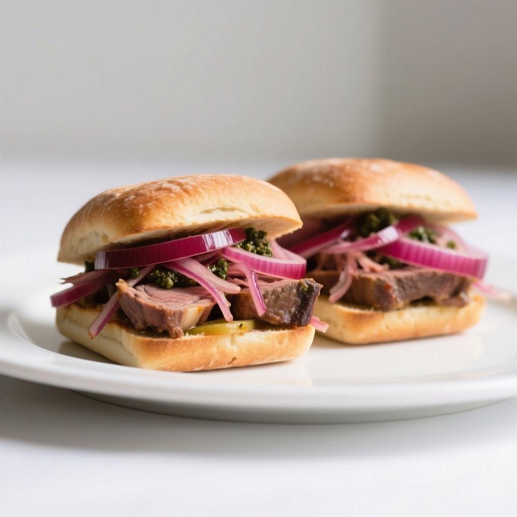 Pressed Chermoula Lamb Sandwiches with Pickled Red Onion Pressed Chermoula Lamb Sandwiches with Pickled Red Onion