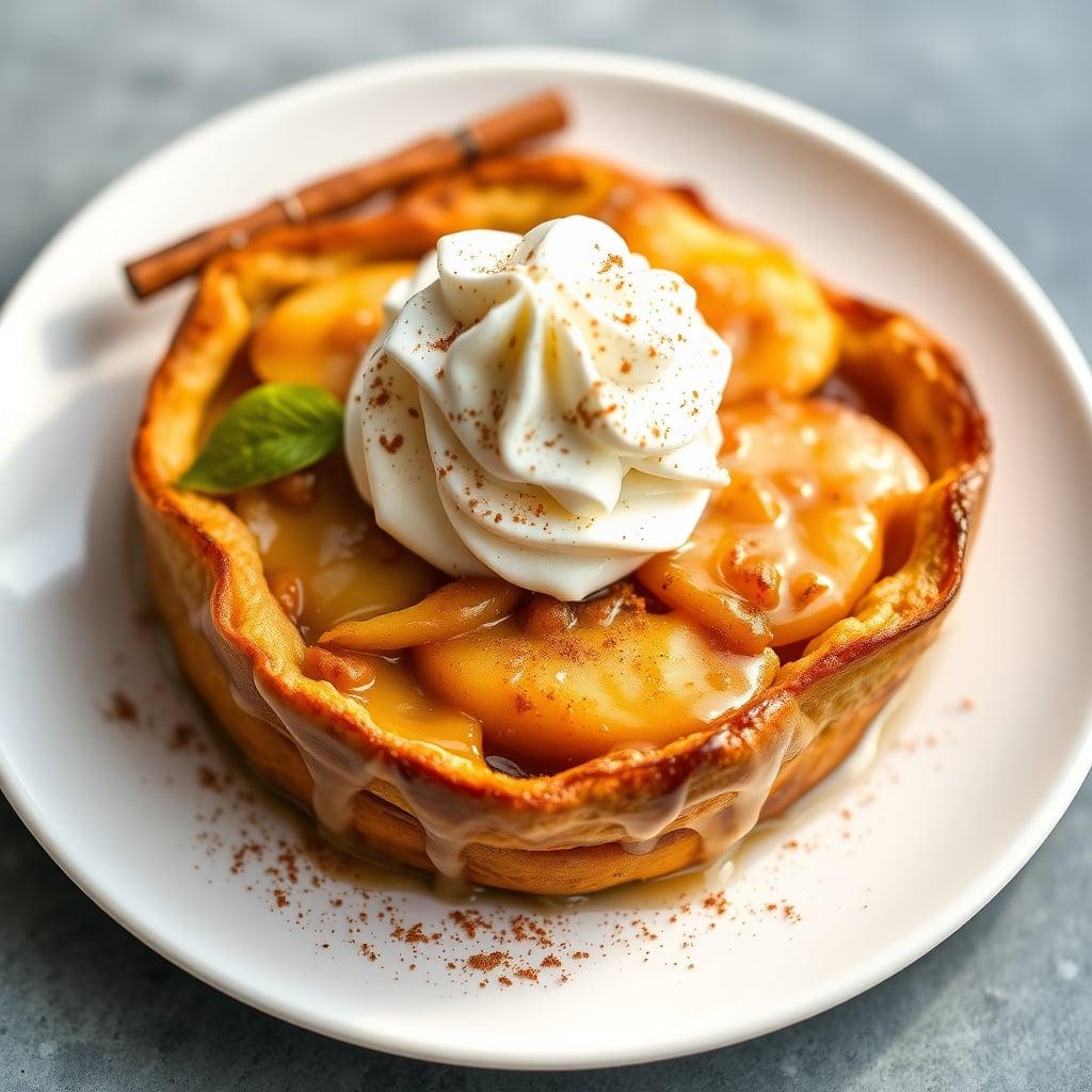 Brown Butter Apple Dutch Baby with Cinnamon Whipped Cream