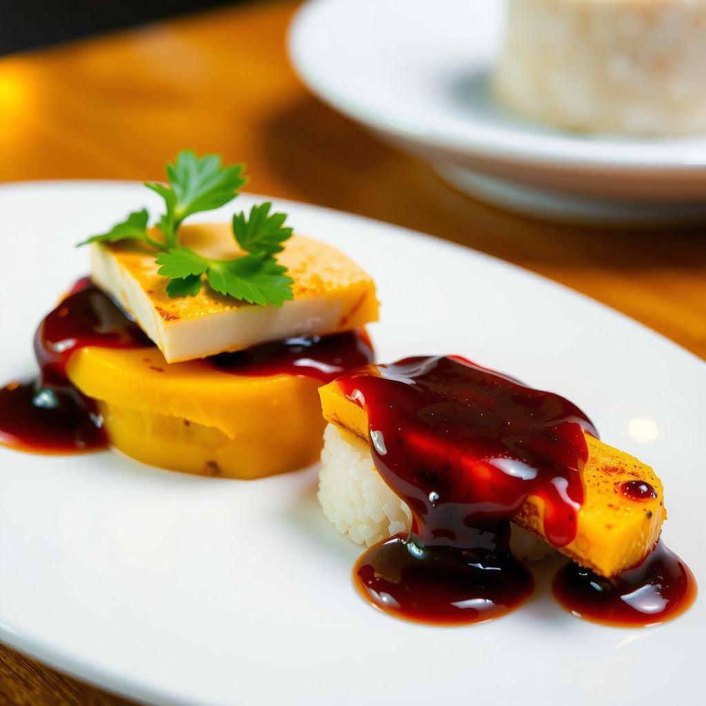 Miso-Glazed Halloumi & Butternut Squash Traybake with Sushi Rice Miso-Glazed Halloumi & Butternut Squash Traybake with Sushi Rice