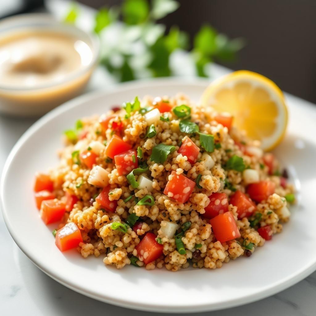 Quinoa Tabbouleh Salad with Lemon-Herb Dressing Quinoa Tabbouleh Salad with Lemon-Herb Dressing