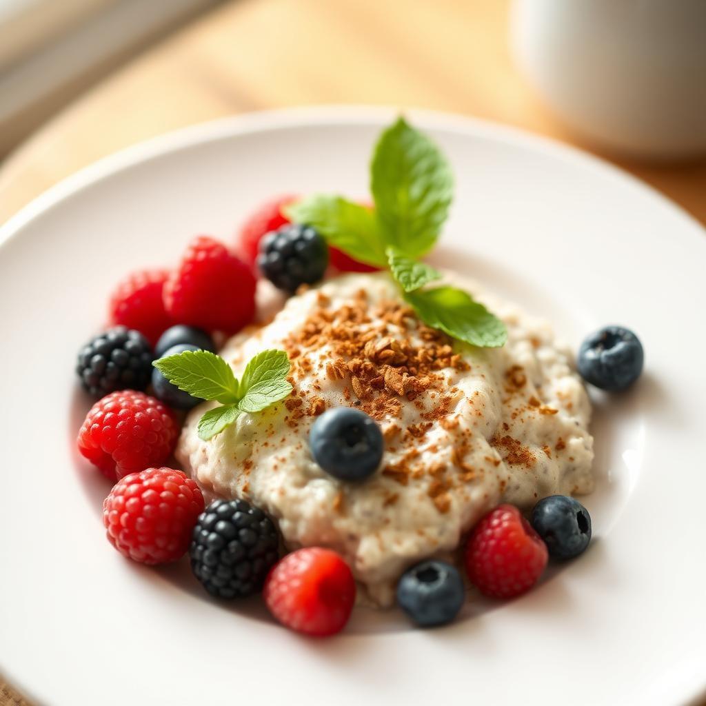 Maple Cinnamon Overnight Oats with Fresh Berries Maple Cinnamon Overnight Oats with Fresh Berries