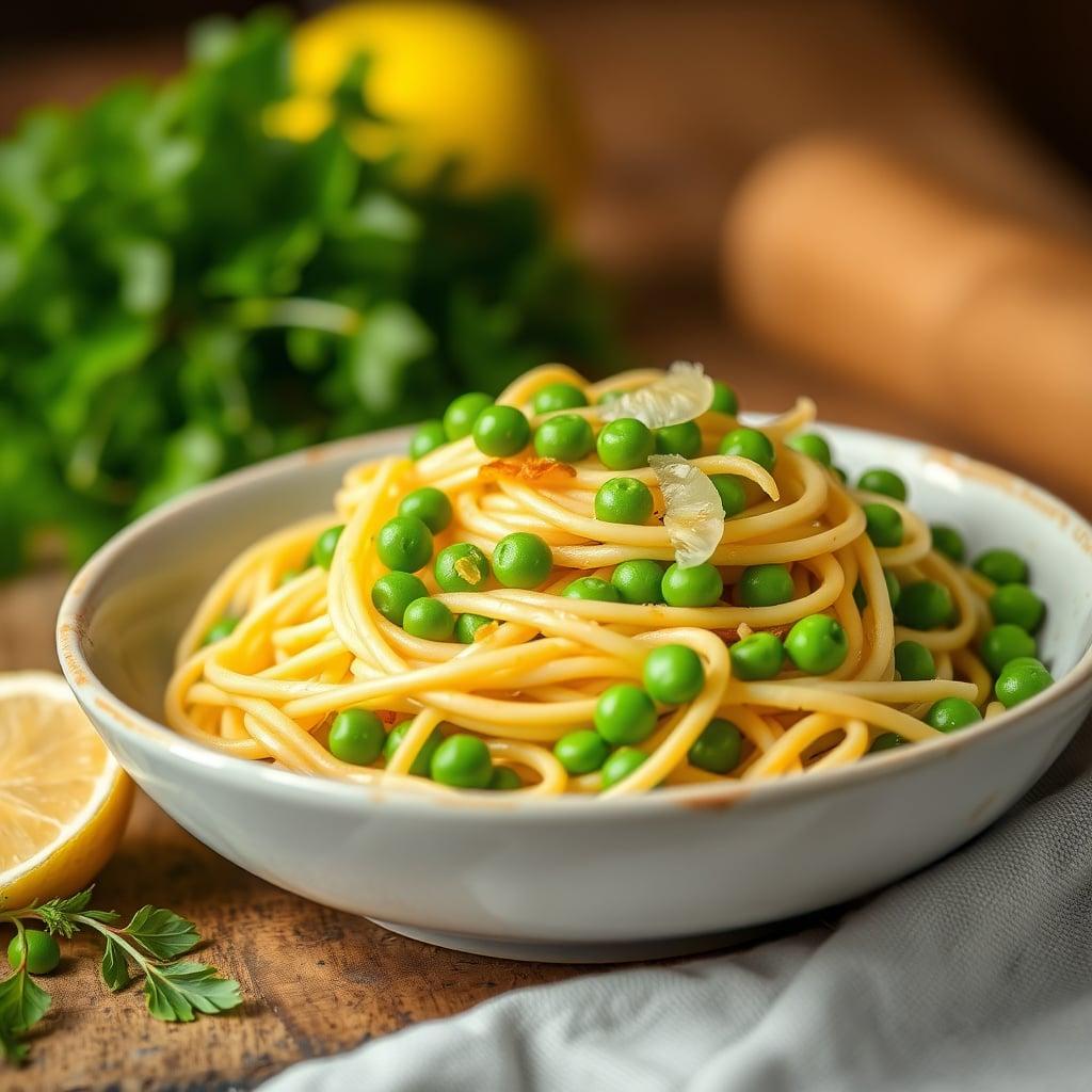 Lemon-Garlic Pasta with Peas Lemon-Garlic Pasta with Peas